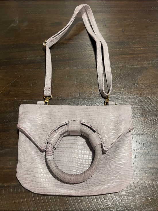 Anthropologie Handbags - Anthropologie Lavender Textured Crossbody with Wrapped Ring Handle